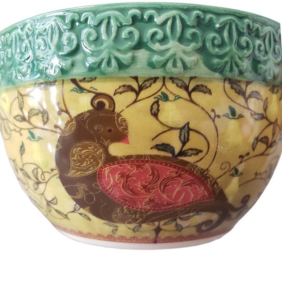 Partridge Bird Floral Pattern Serving Dip Bowl & Spreader -Jo-Anne 2013 Boxed - Picture 13 of 13